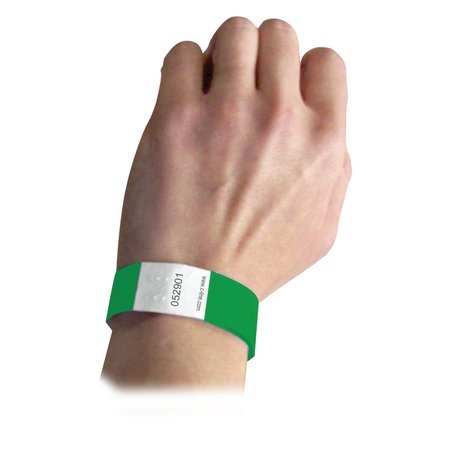 C-LINE PRODUCTS DuPont Tyvek Security Wristbands, Green, 100PK 89103
